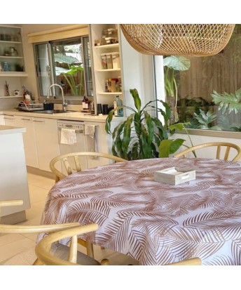 Pili Deco.Mantel antimanchas palmera blanco