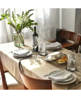 Mantel antimanchas beige tostado | Pili Deco
