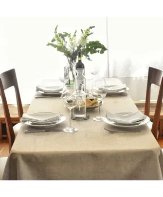 Mantel antimanchas beige tostado | Pili Deco