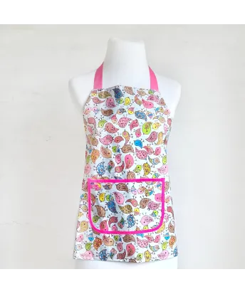 Delantal impermeable pajaritos verde agua | Pili Deco