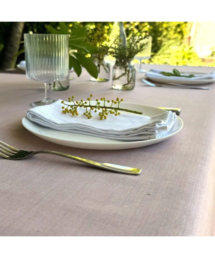 Mantel antimanchas beige liso | Pili Deco