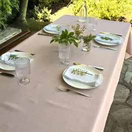 Mantel antimanchas beige liso | Pili Deco