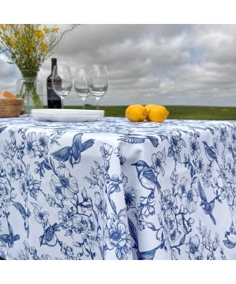 Mantel antimanchas pájaro azul | Pili Deco