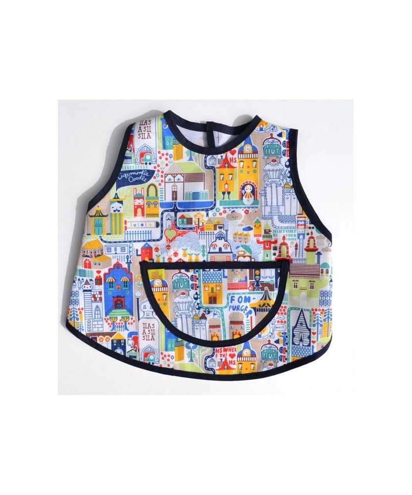 Pintorcito ciudad borde azul