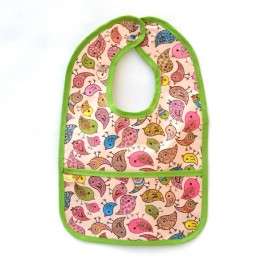 babero pajaritos rosa