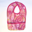 Babero fucsia y blanco borde fucsia