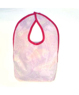 Babero fucsia y blanco borde fucsia