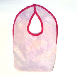 Babero fucsia y blanco borde fucsia